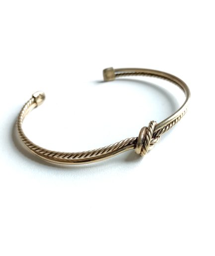 Bracelet laiton torsadé noeud réglable