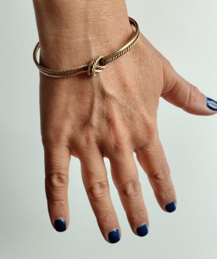 bracelet laiton torsadé noeud réglable poignet